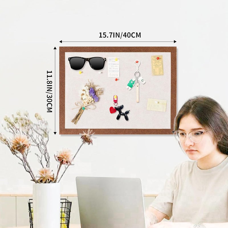 Arlasuo Felt Bulletin Board, 15.7''X 11.8'' corkboard Pin Board for Bedrooms Offices Home Wall Decoration, Self Adhesive Cork Board with 35 Push Pins for Paste Notes, Photos, Schedules (2 Pack) - Image 5